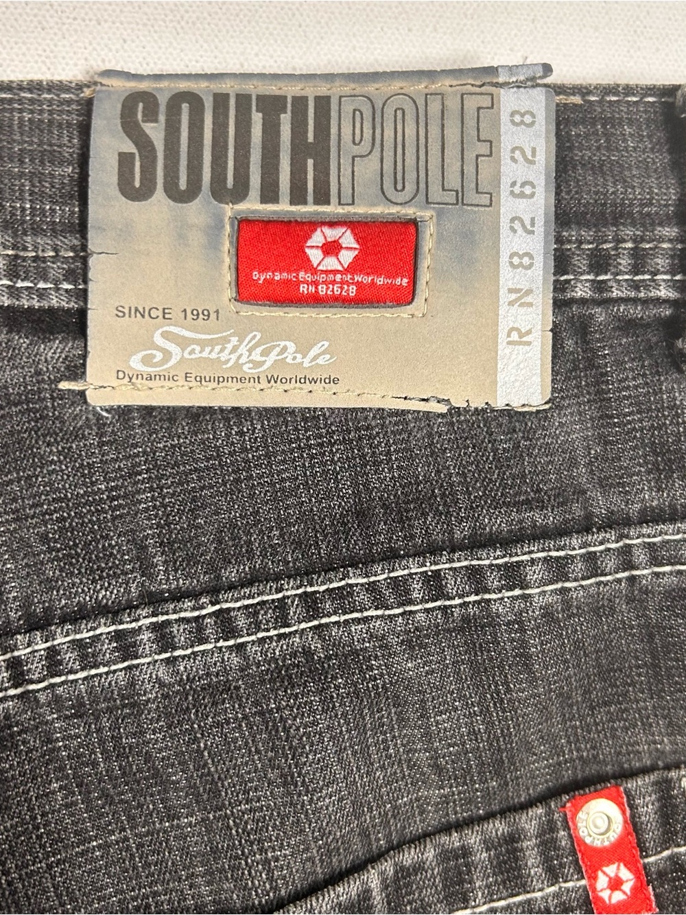 Baggy Southpole Denim Jeans RN82628 Y2K Skater Vintage 42 Fits: 44 X 33 Black - Picture 3 of 10